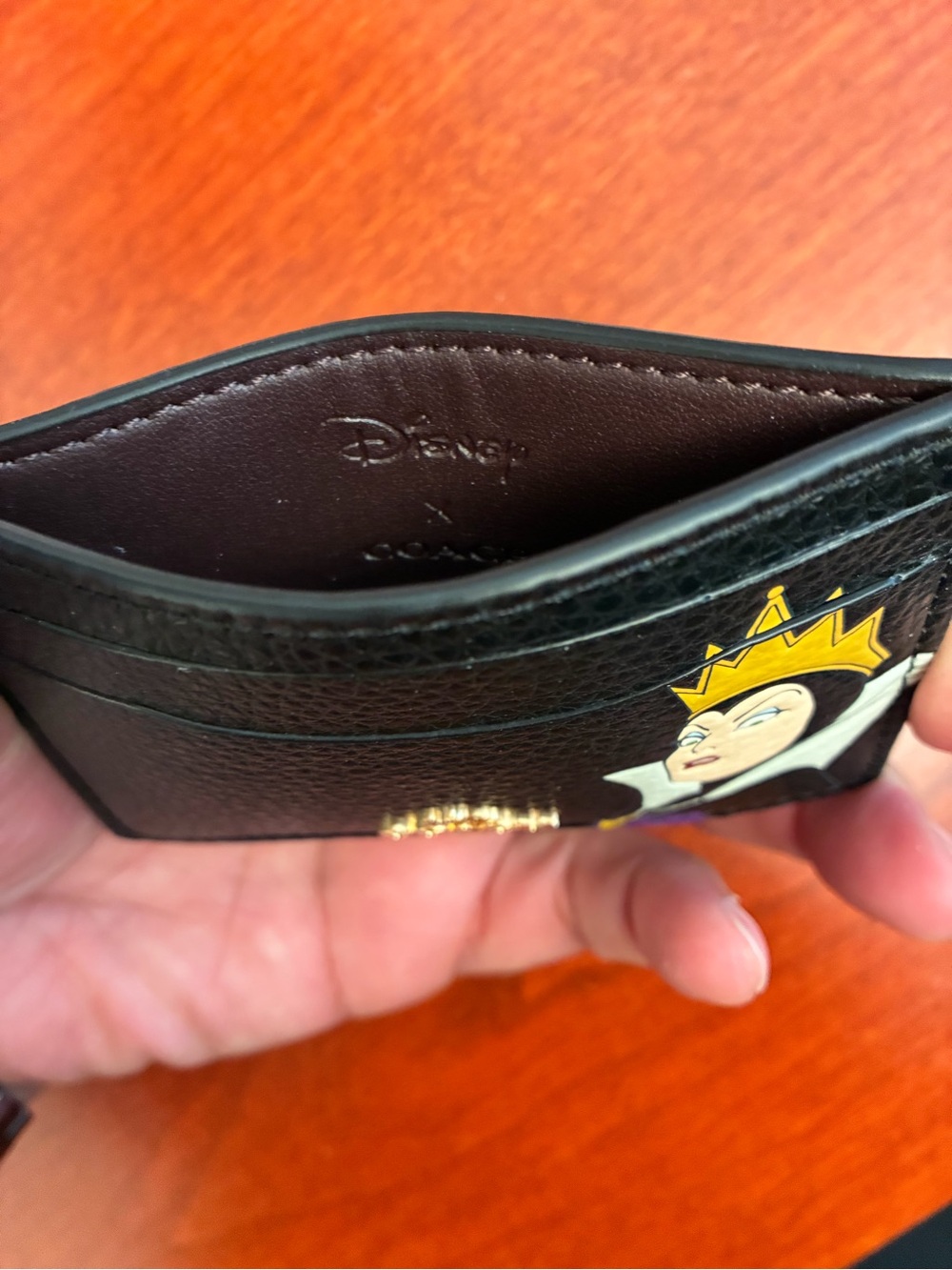 Disney X Coach Card Case With Evil Queen Motif, Black - Picture 4 of 5